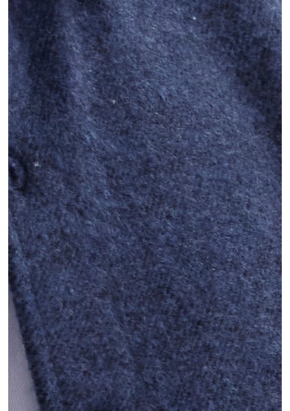 Erkek Slim Fit Dar Kesim Uzun Kollu Düz Kışlık Oduncu lacivert Gömlek