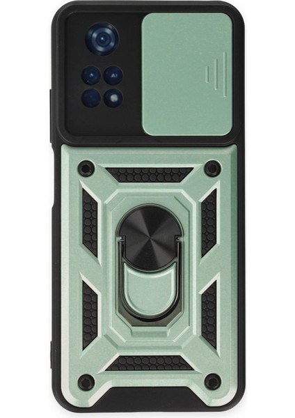 Poco M4 Pro 4g Kılıf Tam Koruma Sağlayan Kamera Sürgülü Sert Silikon Kapak Ryc/pars Yüzüklü