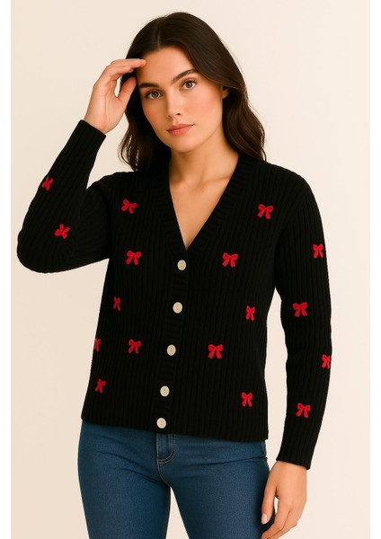 Fiyonklu Triko Hırka M490K26 Siyah fiyatları