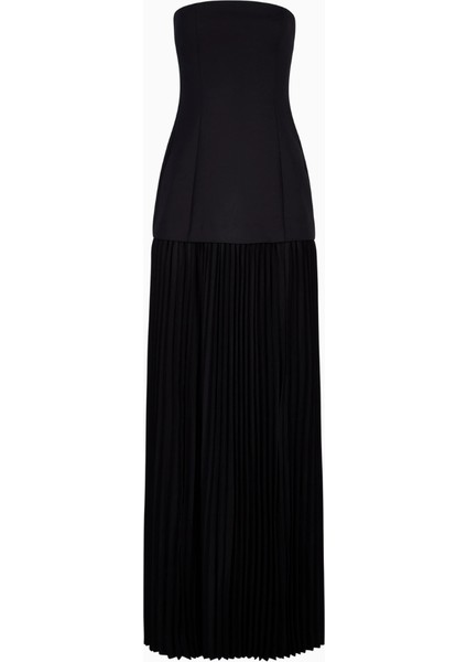 Structured Bodice Gown Pleated Maxi Length Formal Dress Kadın Elbise fiyatları