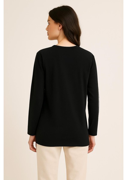 Baskılı Uzun Kollu Tunik M10640 Siyah fırsatları