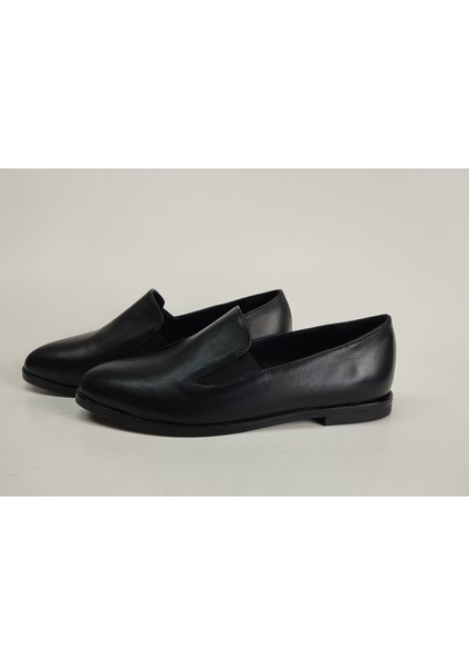 Kadın Hakiki Deri Siyah Ayakkabı