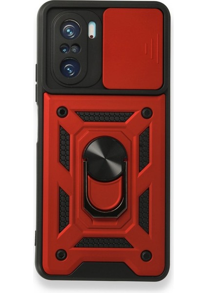 Poco F3 Kılıf Kamera Koruma Sürgülü Şık Pars Tank Sert Silikon Kapak