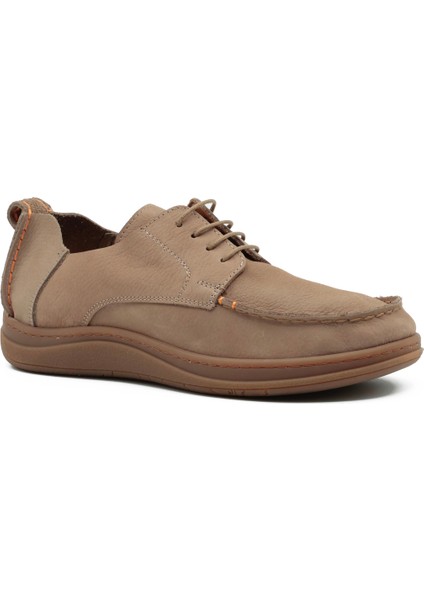 Hakiki Nubuk Deri Bej Casual Erkek Ayakkabı - Kauçuk Taban - 215340 fiyatları
