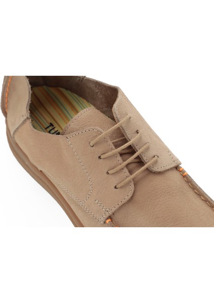 Hakiki Nubuk Deri Bej Casual Erkek Ayakkabı - Kauçuk Taban - 215340 indirimleri