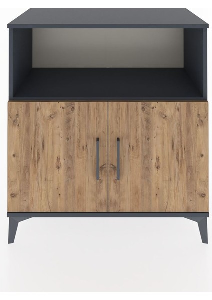 Hyperion Şifonyer 2 Raflı 2 Kapaklı 88X44X96 Antrasit-Çam