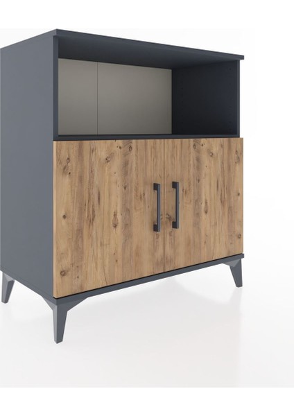 Hyperion Şifonyer 2 Raflı 2 Kapaklı 88X44X96 Antrasit-Çam fiyatları