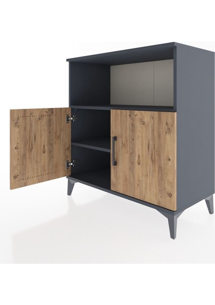 Hyperion Şifonyer 2 Raflı 2 Kapaklı 88X44X96 Antrasit-Çam fırsatları