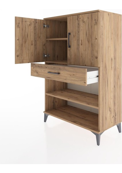 Hyperion Dolap 3 Raflı Tek Çekmeceli 2 Kapaklı 88X44X134 Çam-Çam fırsatları