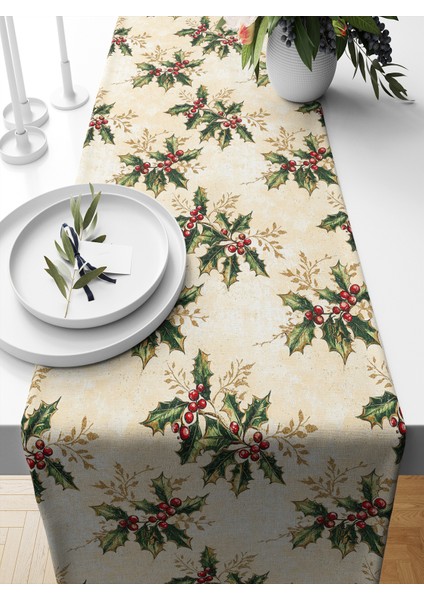 Yılbaşı Serisi 140X40 cm Dijital Baskılı Runner (Christmas Noel)