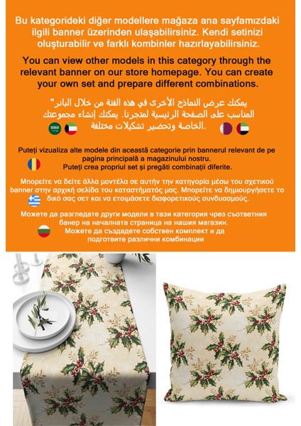 Yılbaşı Serisi 140X40 cm Dijital Baskılı Runner (Christmas Noel) fiyatları