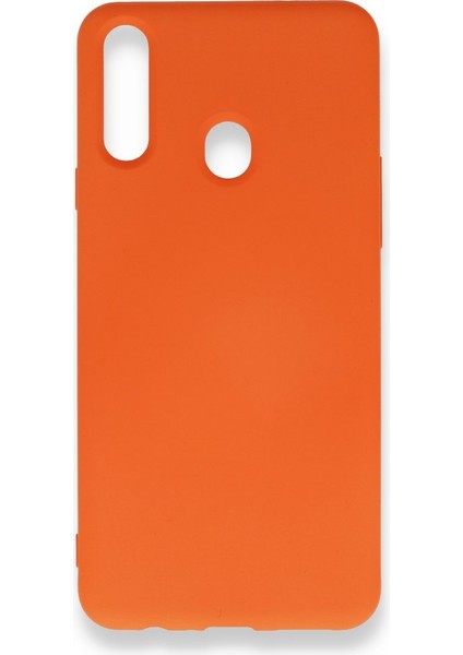 Samsung Galaxy A20S Kılıf Içi Kadife Kaplı Nano Silikon Kapak - Turuncu