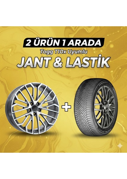 Togg T10X Uyumlu 225/60R18 Dört Mevsim Lastiği 4 Adet YILI:2025 + DY1648 Gmd 18"jant 4 Adet