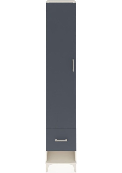 Hyperion Dolap 5 Raflı Tek Çekmeceli Tek Kapaklı 44X44X243 Aytaşı-Antrasit