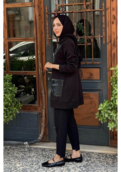 Rugan Detaylı Dik Yaka Tunik MB21.310 Siyah fiyatları