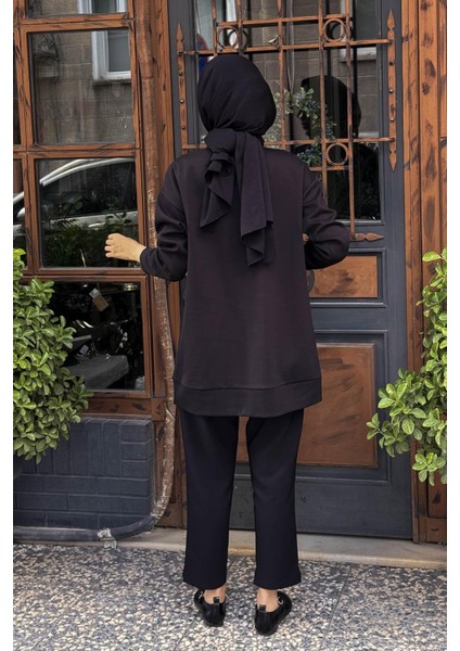 Rugan Detaylı Dik Yaka Tunik MB21.310 Siyah fırsatları