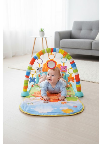 Piyanolu Mantar Desenli Bebek Oyun Halısı – 0+ Ay, Hayvan Figürlü fiyatları