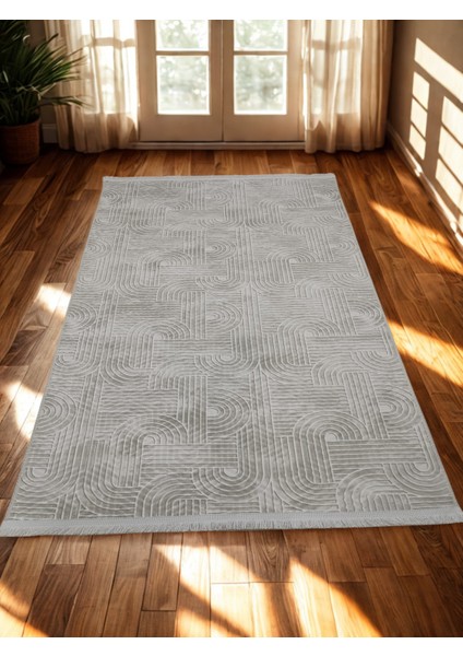 Smart Diamond Krem Saçaklı Kabartmalı Yıkanabilir Kaymaz Taban Kesme Yolluk Halı fiyatları