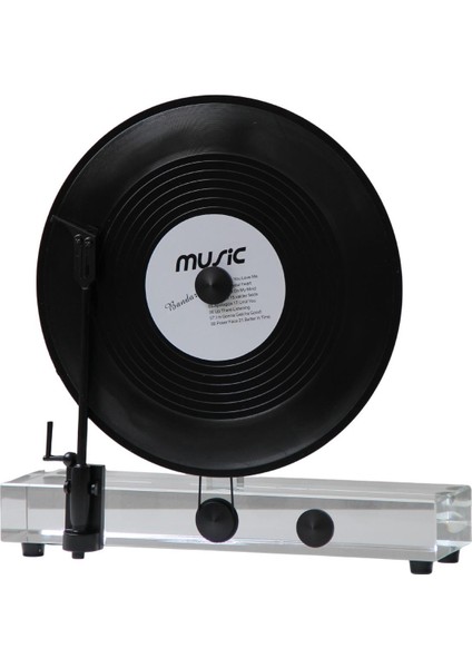 Cam Dekoratif Pikap | Vintage Plak Çalar Obje | Retro Masa Üstü Ev Dekoru GLR-FSB005