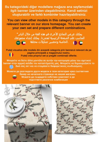 Yılbaşı Serisi 140X40 cm Dijital Baskılı Runner (Christmas Noel) fiyatları