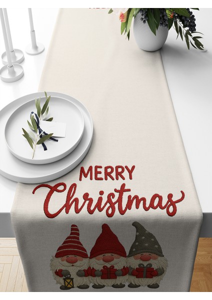 Yılbaşı Serisi 140X40 cm Dijital Baskılı Runner (Christmas Noel)