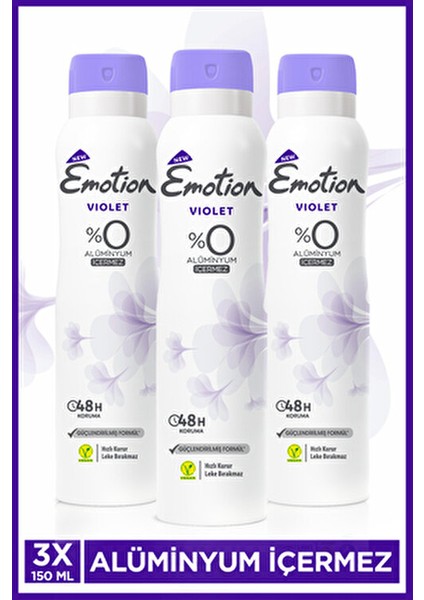 Violet Kadın Deodorant 150 ml 48 Saat Koruma Sağlayan Cilt Dostu Sprey fırsatları