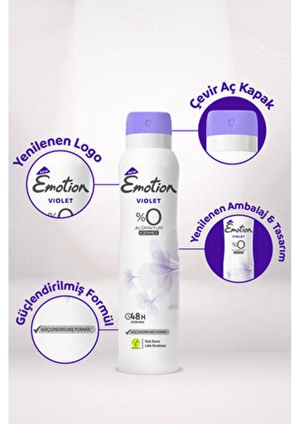 Violet Kadın Deodorant 150 ml 48 Saat Koruma Sağlayan Cilt Dostu Sprey indirimleri