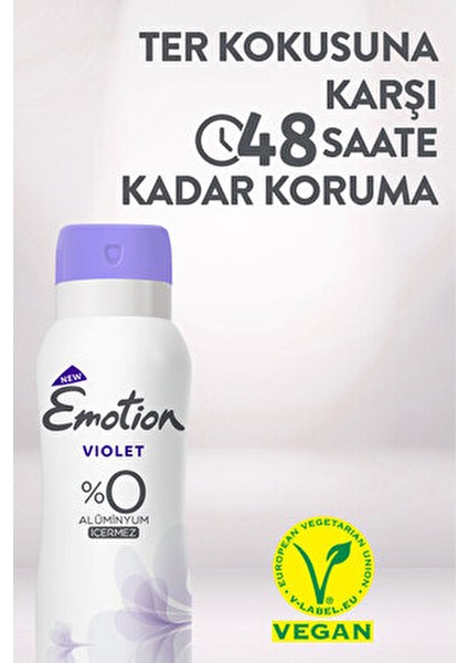 Violet Kadın Deodorant 150 ml 48 Saat Koruma Sağlayan Cilt Dostu Sprey