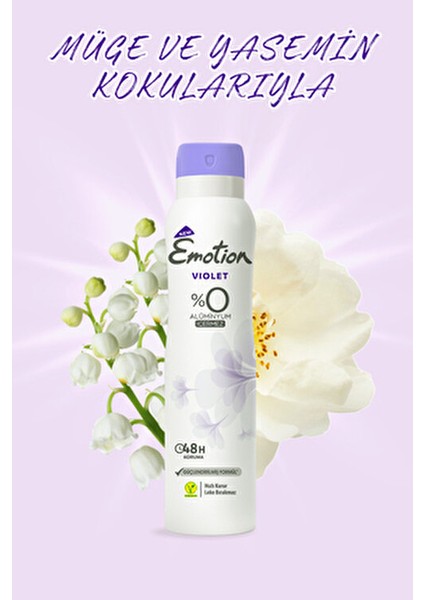 Violet Kadın Deodorant 150 ml 48 Saat Koruma Sağlayan Cilt Dostu Sprey