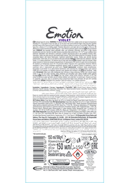 Violet Kadın Deodorant 150 ml 48 Saat Koruma Sağlayan Cilt Dostu Sprey