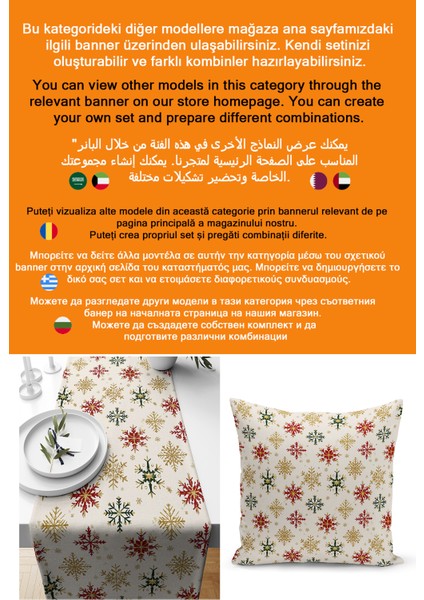 Yılbaşı Serisi 140X40 cm Dijital Baskılı Runner (Christmas Noel) fiyatları