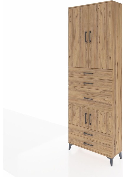 Arges Dolap 4 Raflı 5 Çekmeceli 4 Kapaklı 88X30X243 Çam-Çam modelleri