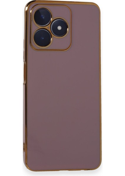 Realme C53 Kılıf Parlak Yapılı Esnek Volet Silikon Kapak