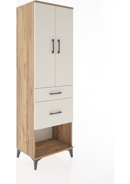 Hyperion Dolap 3 Raflı 2 Çekmeceli 2 Kapaklı 60X44X195 Çam-Aytaşı fiyatları