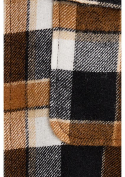 Relax Fit Rahat Kesim Çift Cep Kapaklı Kışlık Oduncu Kareli Erkek Gömlek