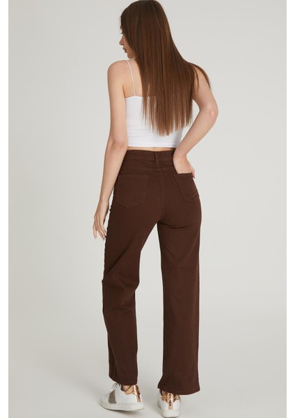 Yüksek Bel Palazzo Pantolon 1232 Kahve fiyatları