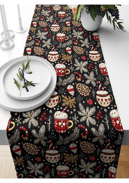 Yılbaşı Serisi 140X40 cm Dijital Baskılı Runner (Christmas Noel)