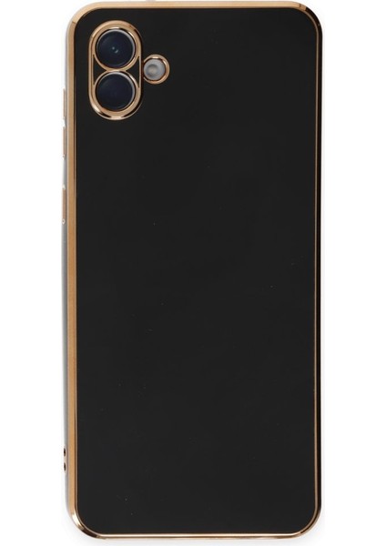 Samsung Galaxy A04E Kılıf Parlak Yapılı Esnek Volet Silikon Kapak