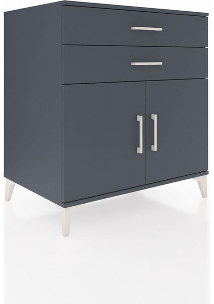 Kronos Şifonyer Tek Raflı 2 Çekmeceli 2 Kapaklı 88X59X96 Antrasit-Antrasit fiyatları