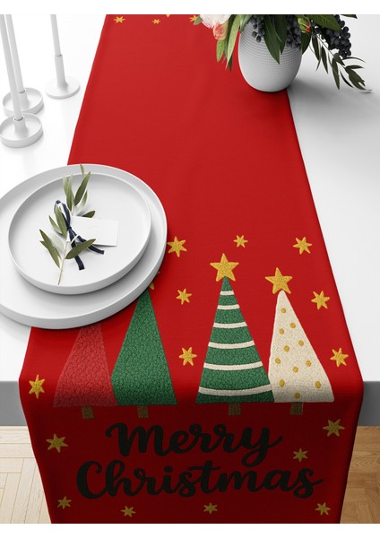 Yılbaşı Serisi 140X40 cm Dijital Baskılı Runner (Christmas Noel)