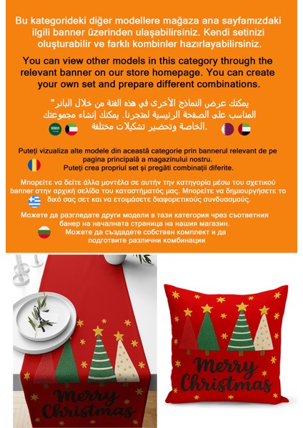 Yılbaşı Serisi 140X40 cm Dijital Baskılı Runner (Christmas Noel) fiyatları