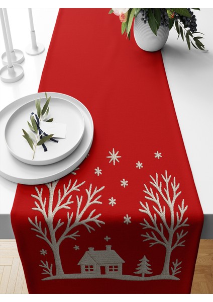 Yılbaşı Serisi 140X40 cm Dijital Baskılı Runner (Christmas Noel)