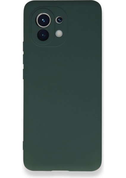 Xiaomi Mi 11 Kılıf Içi Kadife Kaplı Nano Silikon Kapak - Koyu Yeşil