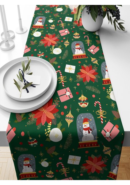 Yılbaşı Serisi 140X40 cm Dijital Baskılı Runner (Christmas Noel)