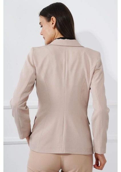 Düğmeli Diana Blazer Ceket M4488 Bej modelleri