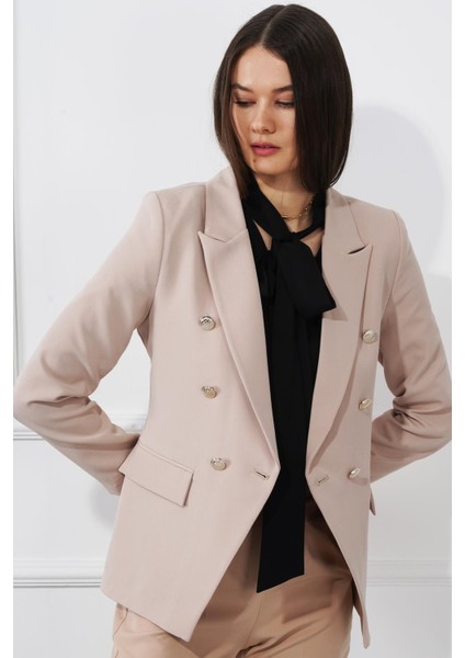 Düğmeli Diana Blazer Ceket M4488 Bej indirimleri