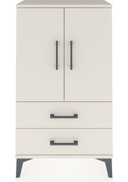 Arges Komodin 2 Raflı 2 Çekmeceli 2 Kapaklı 60X30X106 Aytaşı-Aytaşı