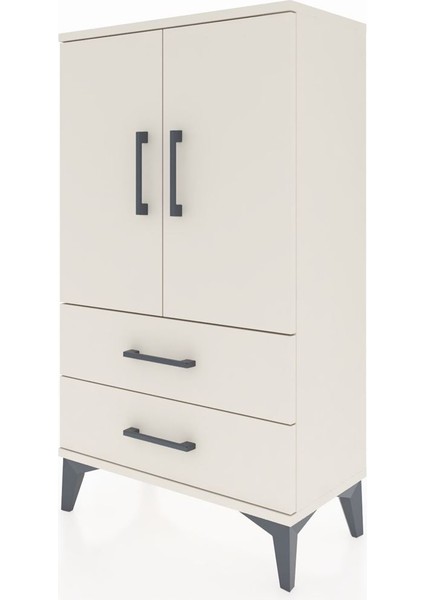 Arges Komodin 2 Raflı 2 Çekmeceli 2 Kapaklı 60X30X106 Aytaşı-Aytaşı indirimleri