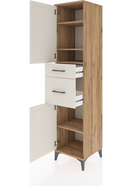 Hyperion Dolap 4 Raflı 2 Çekmeceli Tek Kapaklı 44X44X195 Çam-Aytaşı fırsatları
