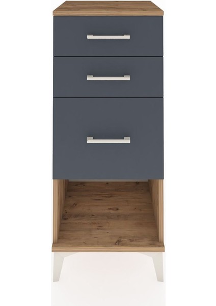 Hyperion Komodin 3 Çekmeceli 44X44X106 Çam-Antrasit